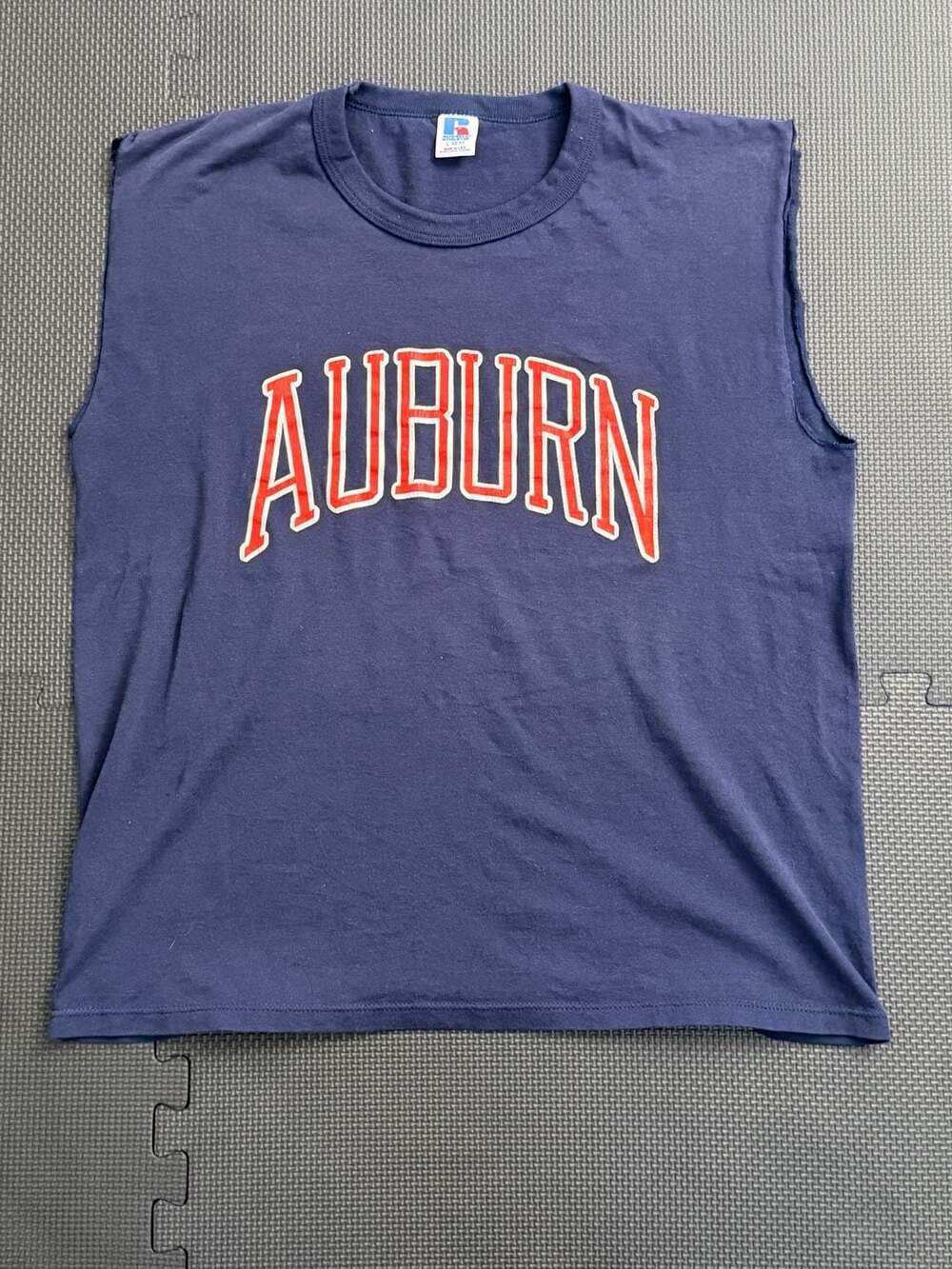 Vintage Russell Athletic Auburn Tigers Arch Logo Sleeveless Tank Top